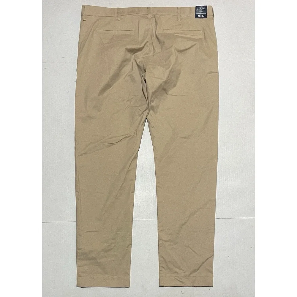 J.CREW Flex Slim Fit Stretch Chino Pants 38 X 32 Beige Cotton Twill BZ109 NEW